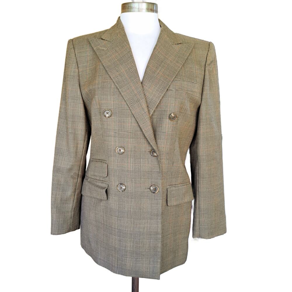Lauren Ralph Lauren Brown Plaid Blazer